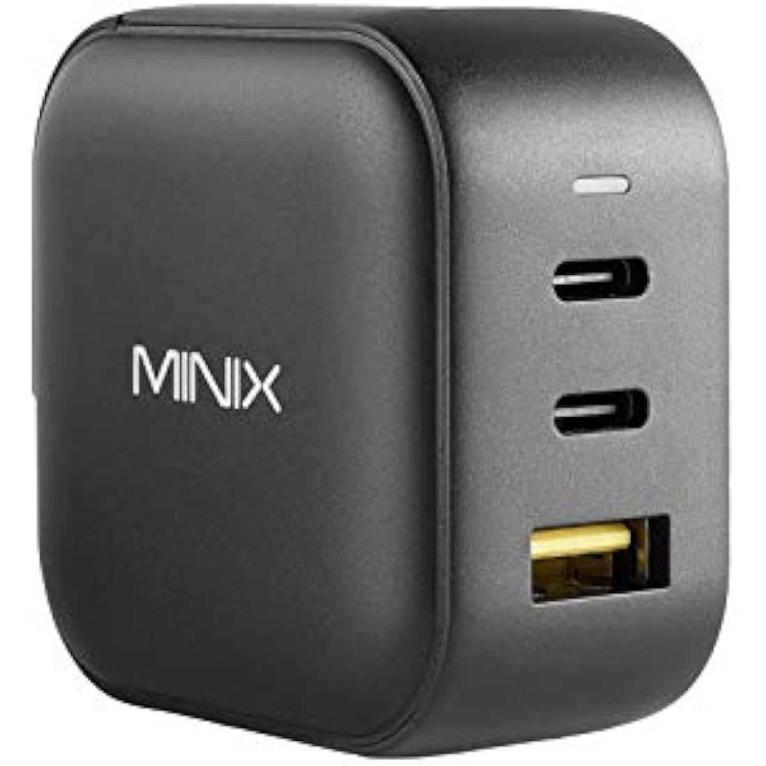 MINIX 66W Turbo 3-Port GaN Wall Charger 2 x USB-C Fast Charging Adapter, 1 x USB-A Quick Charge 3.0, Compatible with Laptop, iPad Pro, iPhone 14 Pro,Max XR XS X SE2 and More (NEO P1)