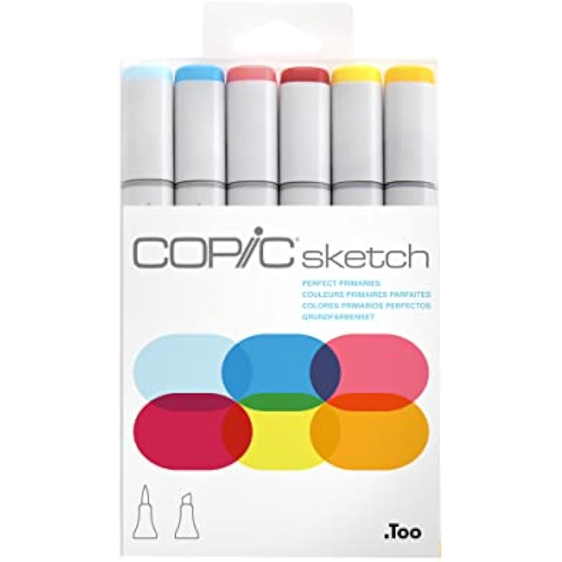 Copic Sketch Coloured Marker Pen - Set of 6 Basics, For Art & Crafts, Colouring, Graphics, Highlighter, Design, Anime, Professional & Beginners, Art Supplies & Colouring Books