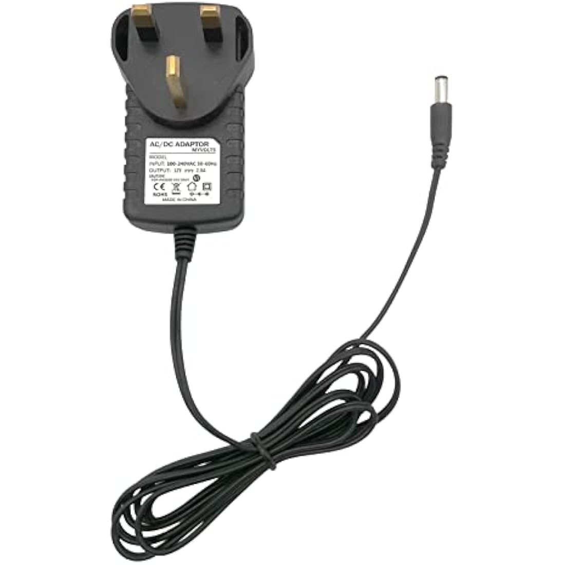 MyVolts 12V power supply adaptor compatible with Roland E-38 Keyboard - UK plug