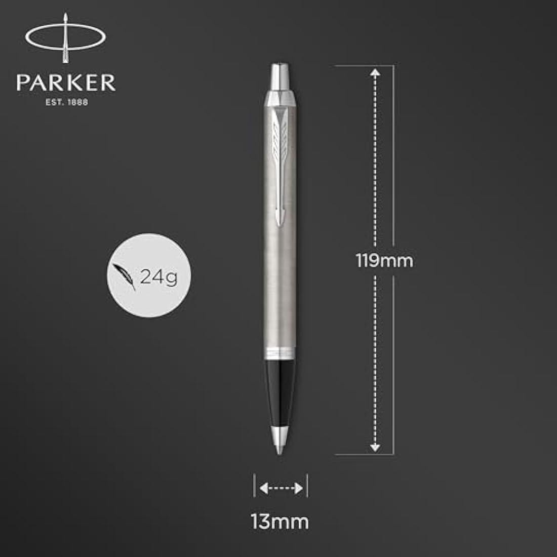 Parker IM Duo Gift Set with Ballpoint Pen & Fountain Pen | Stainless Steel Chrome Trim | Blue Ink Refill & Cartridge | Gift Packaging