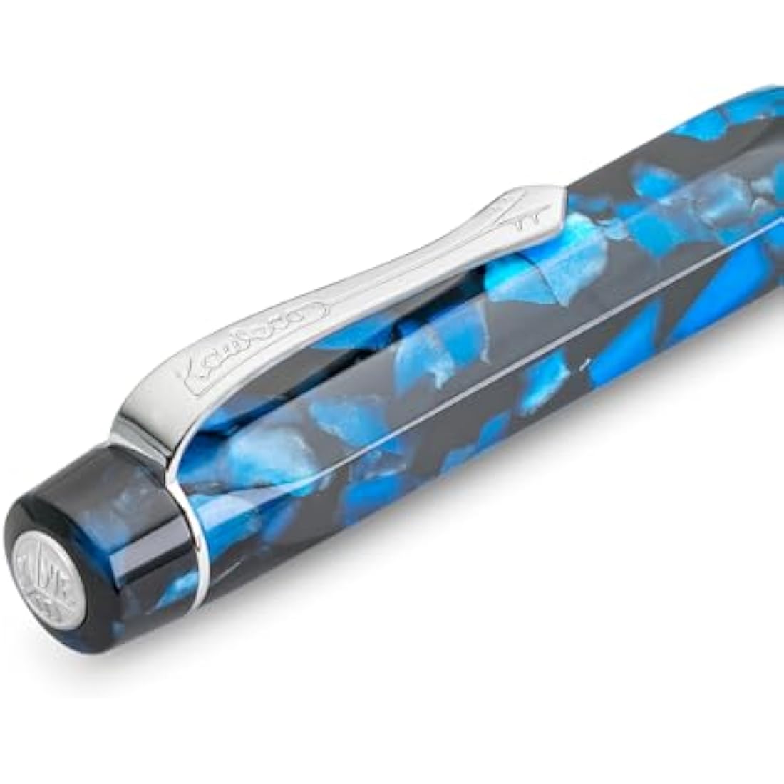 Kaweco ART SPORT Fountain Pen Pebble Blue I Exclusive Acrylic Reservoir Pen for Ink Cartridges With Steel Nib 12.5 cm I Including Metal Box I Nib: F (Fine)