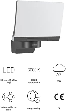 Steinel XLED PRO 240 LED Spotlight Anthracite, 19.3 W Floodlight, 3000 K Warm White, 2124 lm Brightness