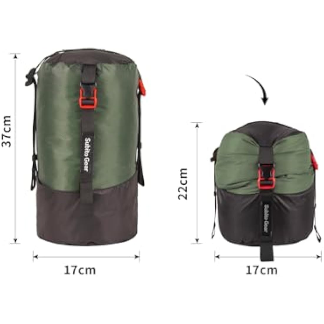 Yundxi Ultra-light Compression Stuff Sack, 70D Nylon Sleeping Bag Stuff Sack 1L/5L/7L/17L/25L Compression Bag Space Saving Gear for Camping Hiking Backpacking