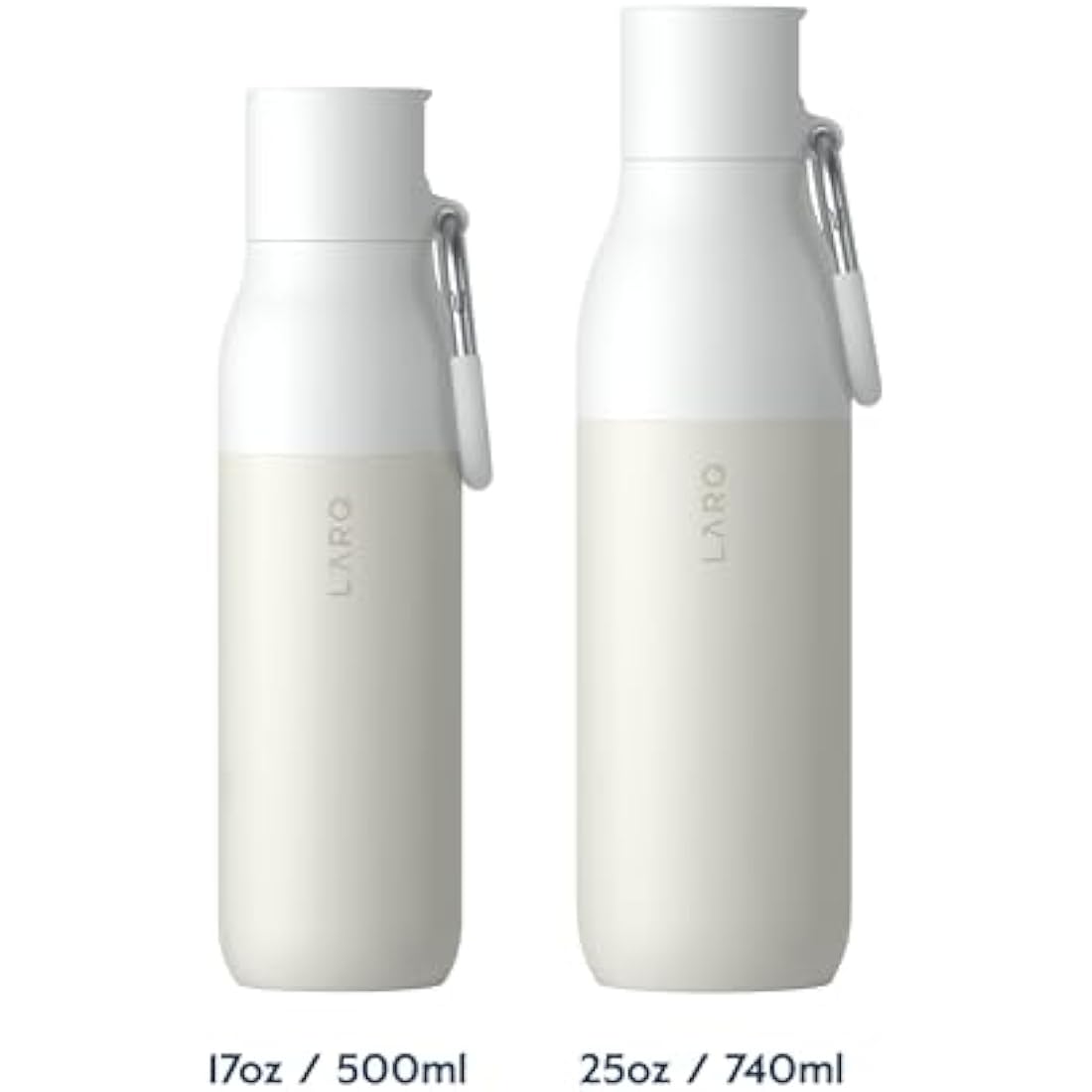 LARQ Bottle Flip Top 17oz - Insulated Stainless Steel Water Bottle with Straw | BPA Free | Reusable Water Bottle for Sports, Gym, and Travel | Keep Drinks Cold, Granite White