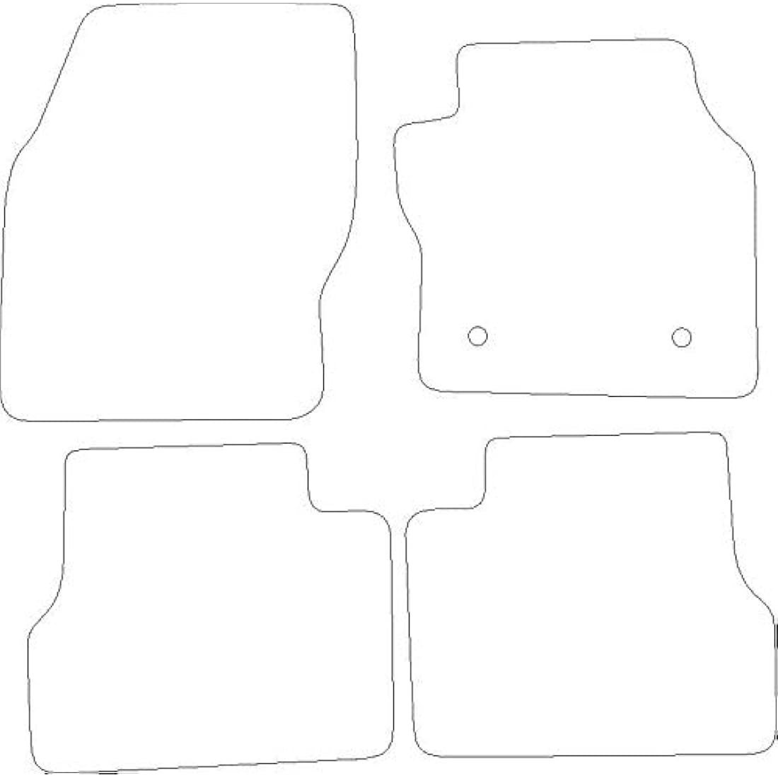 Car Mats FOR Ford Tourneo Connect 5 Seater 2015-2022 Black Carpet - Blue Ribbed Trim - Black Rectangle Heel Pad [SAPP-1634]