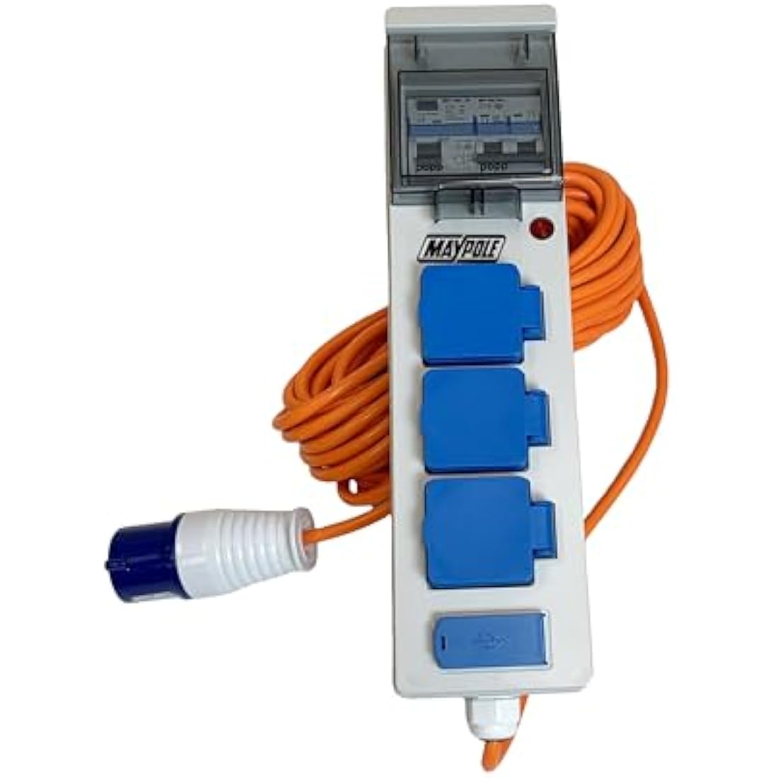 Maypole 230V 13A Mobile Mains Power Unit with USB For Caravans, Camping, Campervans, Motorhomes