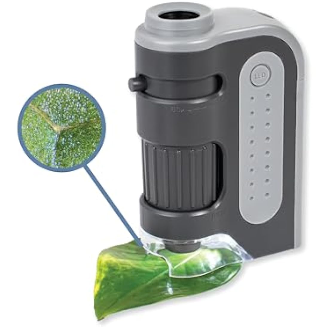 Carson MM-300 MicroBrite Plus 60 -120x LED Lighted Pocket Microscope, Grey