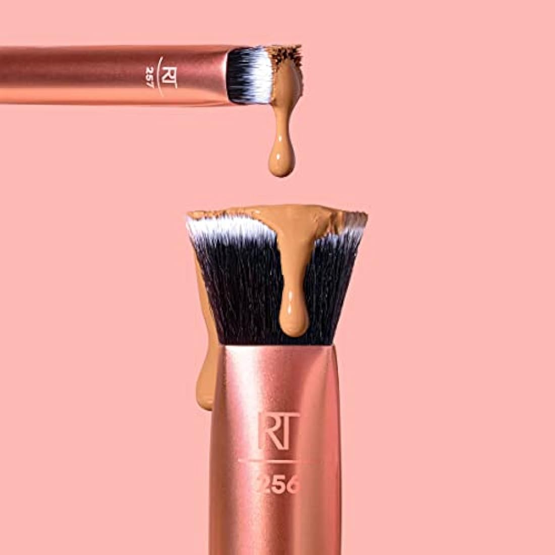 Real Techniques Face Base Makeup Brush Kit, For Concealer, Foundation, & Contour, Works With Liquid, Cream & Powder Products, Staples For Blending & Buffing, 4 Piece Set