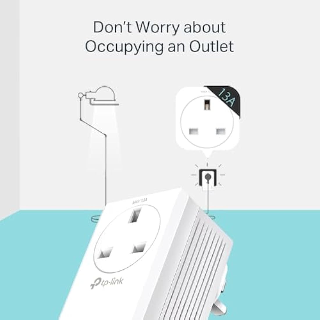 TP-Link TL-WPA7617 KIT AV1000 Powerline Adapter WiFi Extender, WiFi 1200Mbps, Ethernet Ports, Powerline WiFi Extender, Powerline Network Adapters, Plug & Play, 4K video streaming & Online Gaming