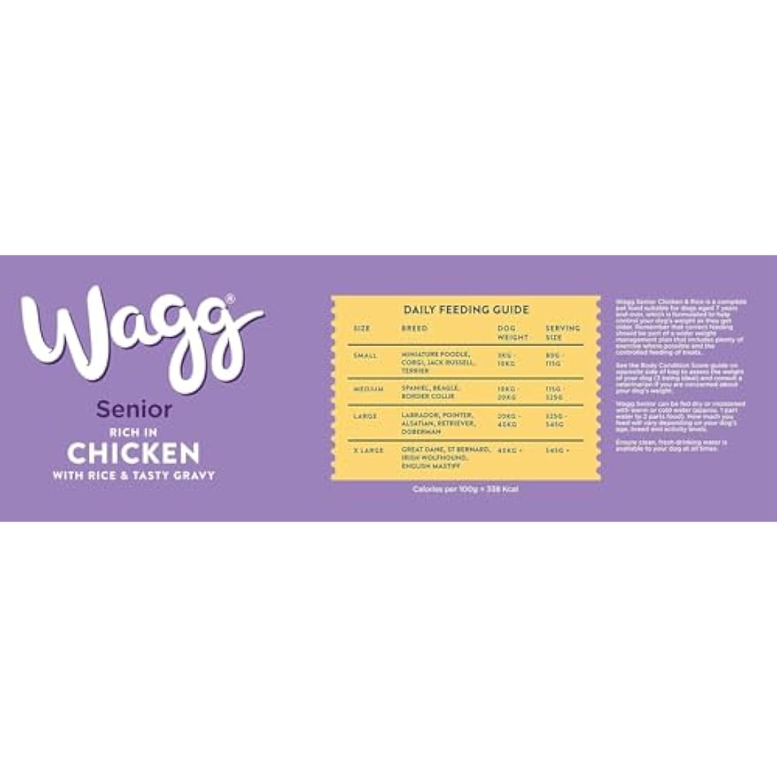 Wagg Senior Complete Dry Dog Food Chicken & Rice 15kg - 28% Meaty Ingredients