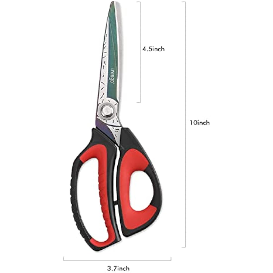 LIVINGO 10" Multipurpose Heavy Duty Scissors, Titanium Coating Ultra Sharp Forged Stainless Steel Tool Industrial Cutting Shears for Fabric, Dressmaking, Carpet, Material, Household, Gardening
