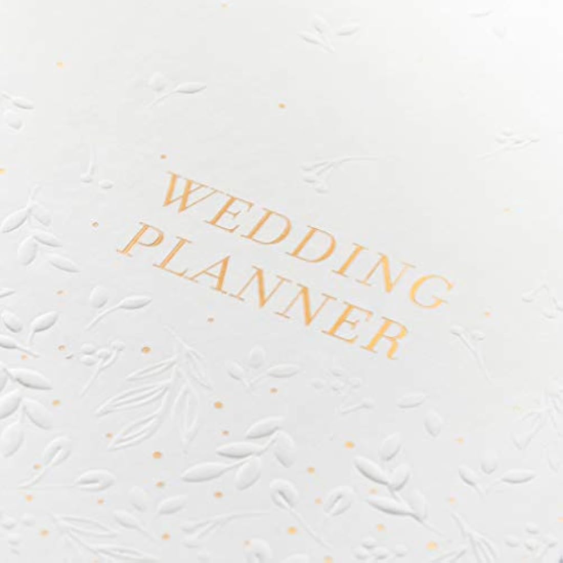 Busy B Wedding Planner - Beautiful white & gold spiral-bound wedding organiser with 6 tabbed sections and storage pockets. Perfect engagement gift.