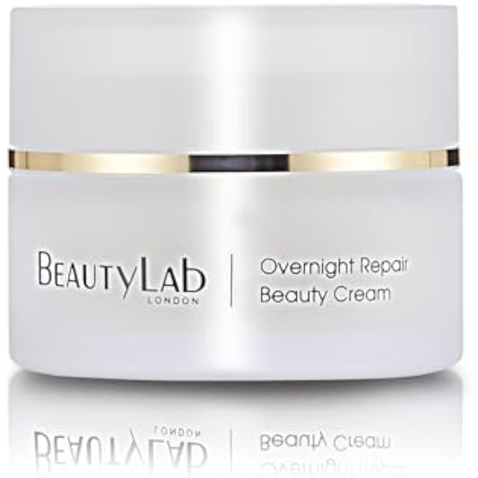 BEAUTYLAB Overnight Repair Beauty Face Cream, Advanced Anti Ageing for Women, Hydrates, Firms, & Reduces Wrinkles, Collagen Supporting Formula, Rejuvenating Moisturiser, 50ml