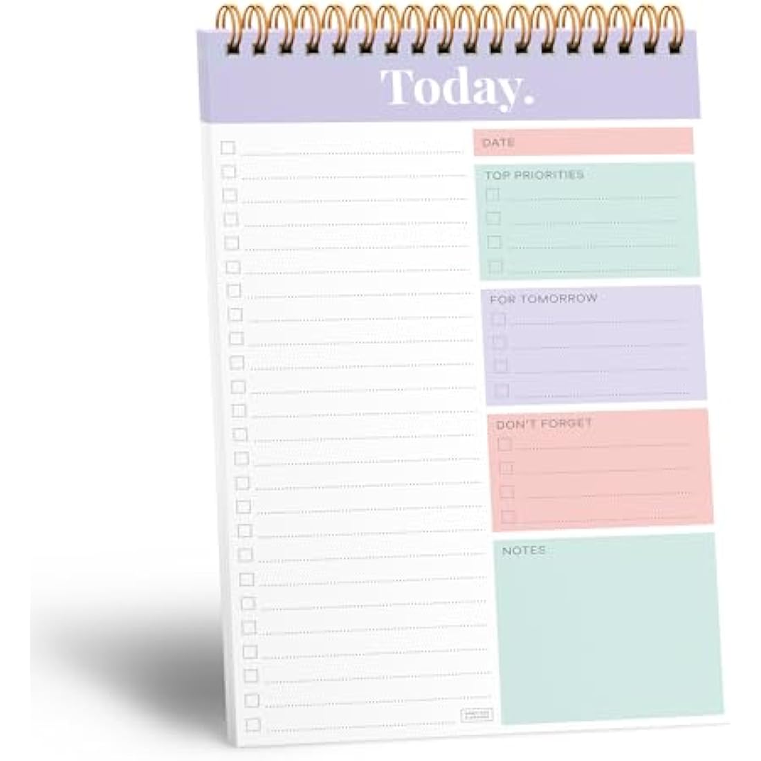 SWEETZER & ORANGE S&O Daily Planner Notepad for Productivity - 52 Page Every Day To Do Logbook- Undated Guide and Organizer - Routine work List Journal- Coiled Regular Task pad - MAUVE