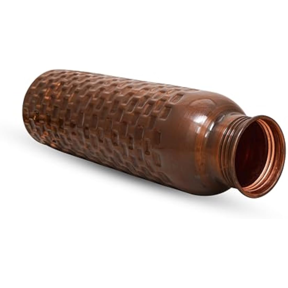 Craft Trade Set of 2 Diamond Copper Bottle with Lid and Carry Bag for Drinking Water BPA Free Leak Proof Boosts Immunity, Supports Digestive & Liver Health, Ayurveda Inspired 34oz - 1 Litre Black