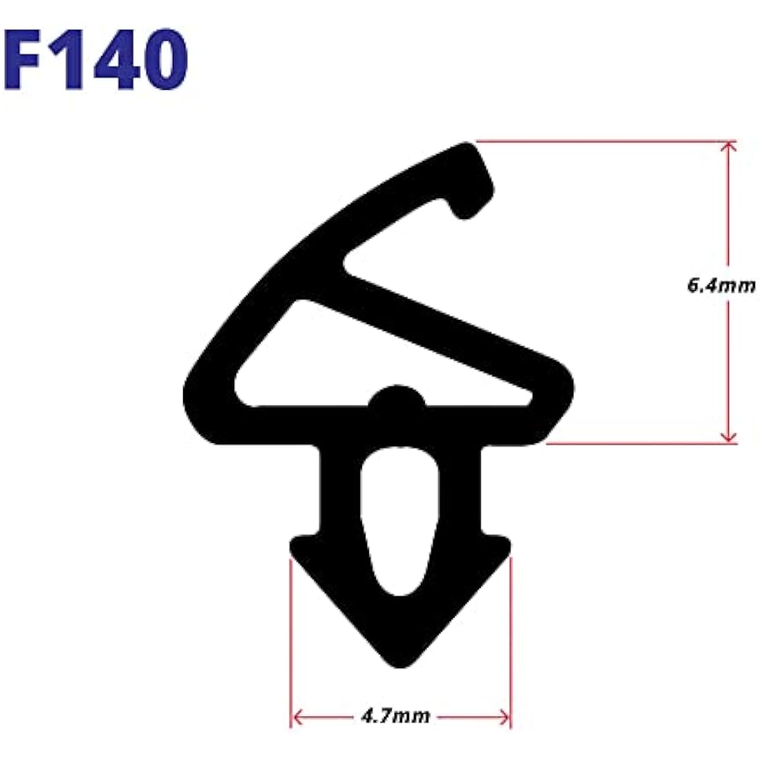 GB DIY STORE uPVC Window & Door Gasket Seal Double Glazing Bubble Flipper Rubber Repair Draught Seal F140 Black (Per Metre) (BGASKET)