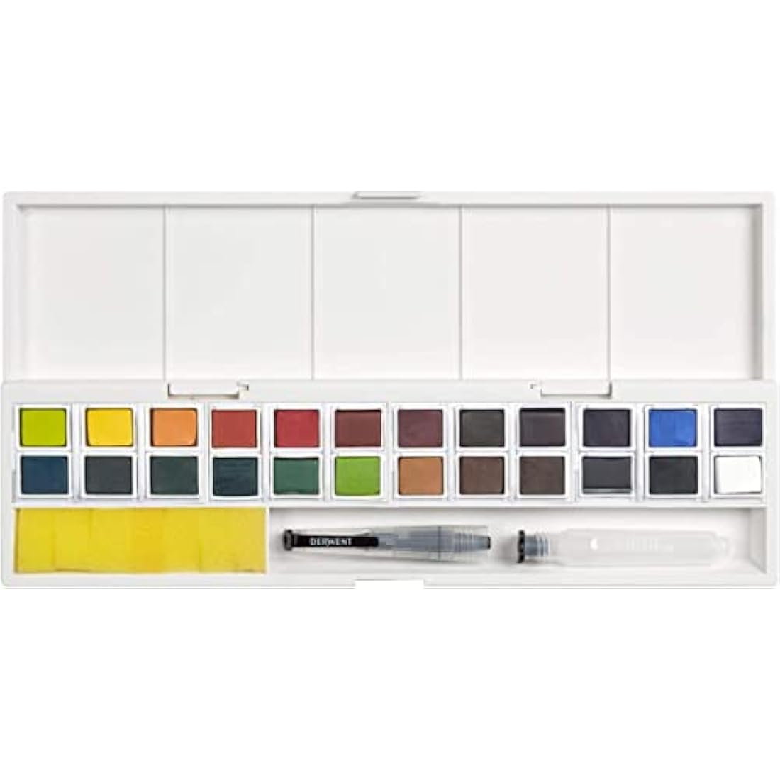 Derwent Inktense Paint 24 Pan Palette, Set of 24, Half Pan Size, Water-Soluble, Ideal for Painting & Crafts on Paper & Fabric, Professional Quality (2305545)
