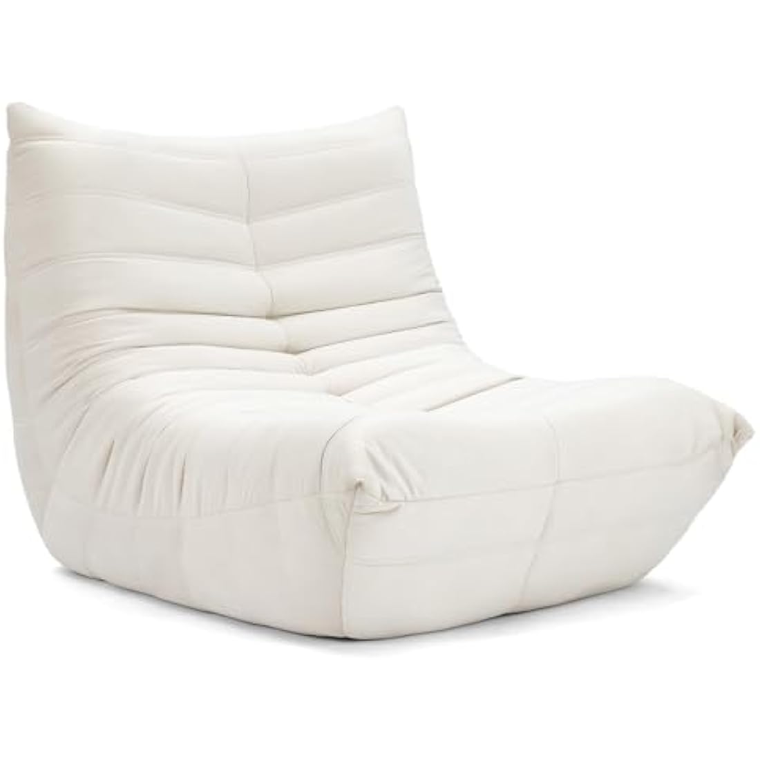 Vesgantti Togo Fireside Chair, Contemporary Beige Suede Lounge Chair, Ergonomic Lumbar Support, Perfect for Bedroom, Living Room, Office