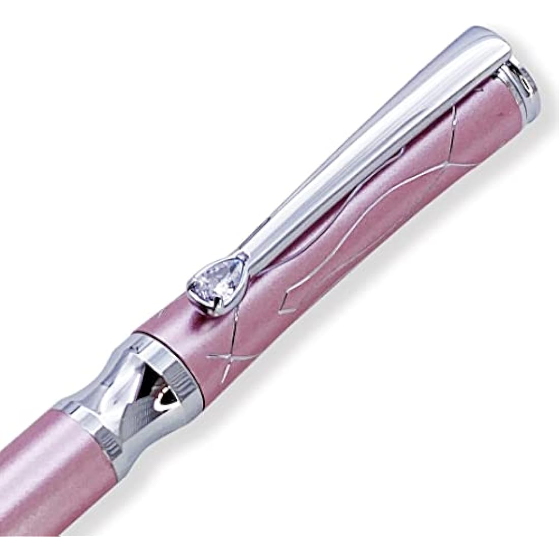 LACHIEVA LUX Nice Elegant Crystal Executive Metal Ballpoint Pen with German-made Refills, Luxury High end Writing Instruments for women-Barbie pink