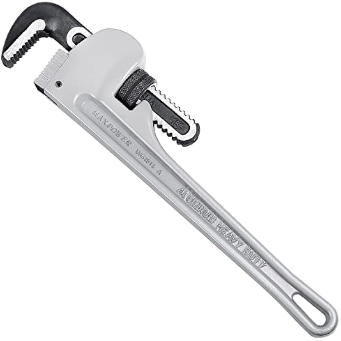 MAXPOWER 18" Heavy Duty Aluminum Pipe Wrench (450mm) – Stillson Plumbing Tool with 60mm Max Jaw Opening – Professional Straight Spanner for Plumbing & DIY