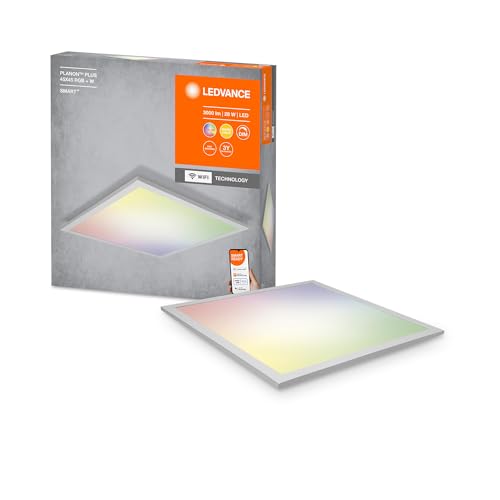 LEDVANCE Smart LEDPanel Luminaire with WiFi Technology for Inside, Tunable White (3000-6500K), RGB Colors Changeable, 450 mm X 450 mm, Compatible with