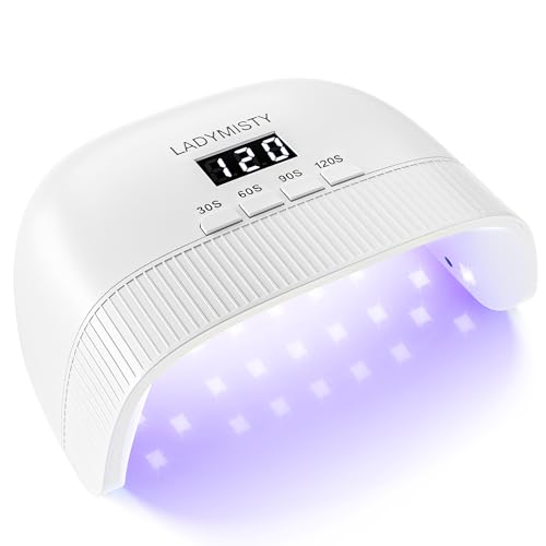 LadyMisty UV Nail Lamp - Fast Drying, UV Light for Gel Nails with 30 Dual Lamp Beads, 4 Timer, LCD Display, Energy Efficient LED Nails Light for Home