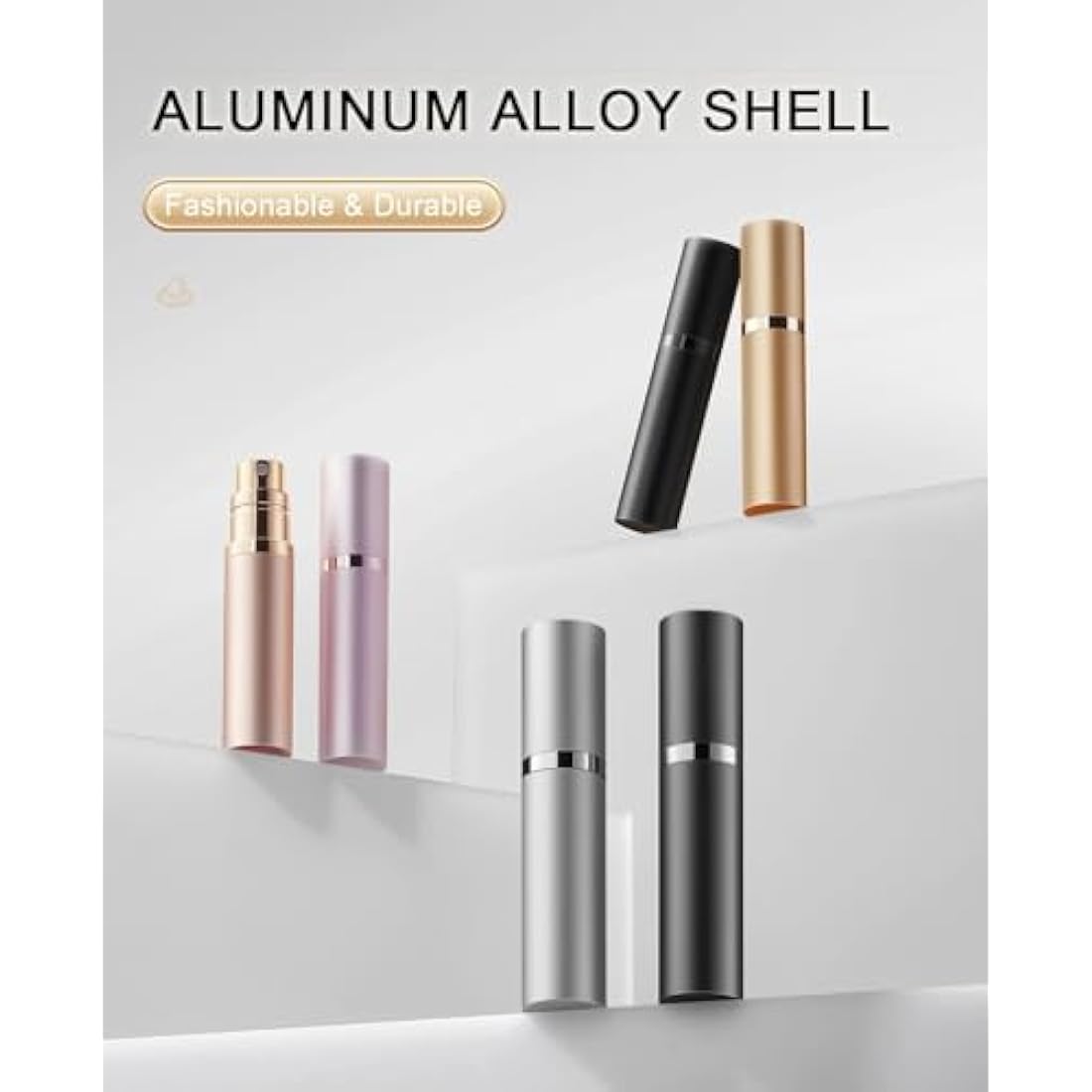 BRARIOS Perfume Atomiser Refillable, Travel Size Portable Atomiser Spray,Mini Empty Perfume Bottle,Leak Proof Cologne Dispenser for Women and Men,5ml(Z-Black)