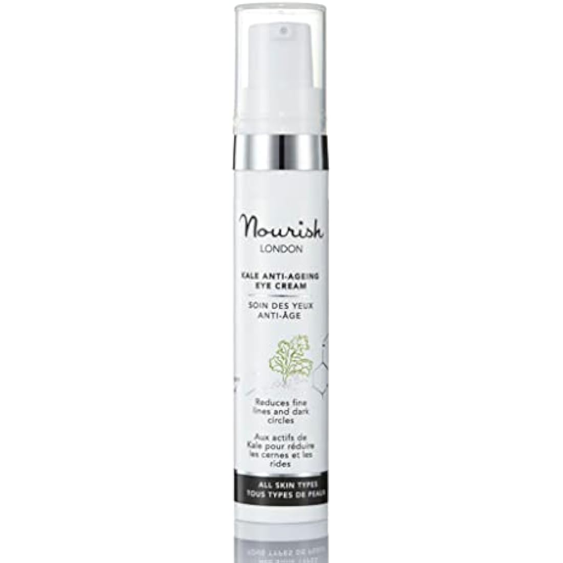 Nourish London Kale Anti-Ageing Eye Cream 10ml | Reduces Dark Circles & Puffiness | Maqui Berry & Pomegranate Enzymes | 100% Vegan | Fragrance-Free | Cruelty-Free | Multi Award Winning