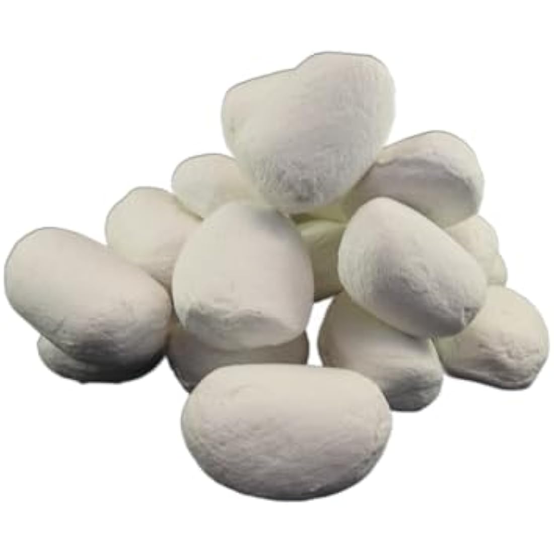 The Stove Wizard Gas Fire Replacement Pebbles Coals 20 Ceramic Pebbles for Gas, LPG, Bio Ethanol and Electric Fires, 10 White and 10 Grey,Approximate size 60mm x 40mm x 40mm