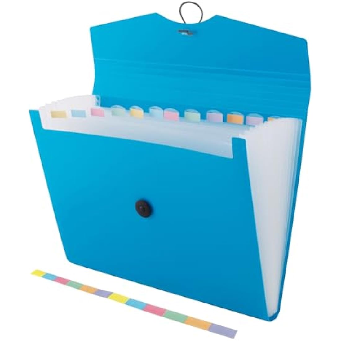 D.RECT | Expandable Expanding File | Document Organiser | Folders Expander for School - Office - Home | Expanding File Folders | Pockets Filing Box | 12 Compartments | Size: A4 | Colour: Blue 110390