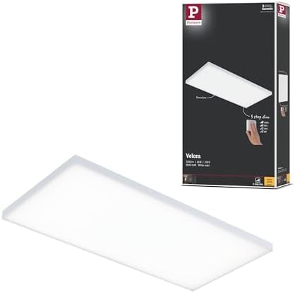 Paulmann 79823 Velora LED Panel Rectangular incl. 1x26 watt Ceiling lamp White matt Light Panel Metal Ceiling Light 3000 K