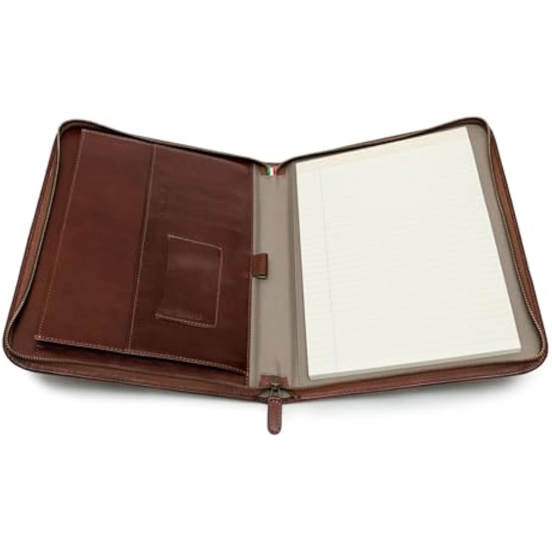 Maruse Luxury Leather Portfolio – Zip-Around Executive Folio & Organiser, Laptop & iPad Sleeve – Handmade in Italy, Brown