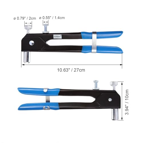 Toprema 126pcs Rivet Nut Tool Kit Set Blind Rivet Nut Hand Riveter Gun Wrench Threaded Insert Rivnut Nutsert M3/M4/M5/M6/M8