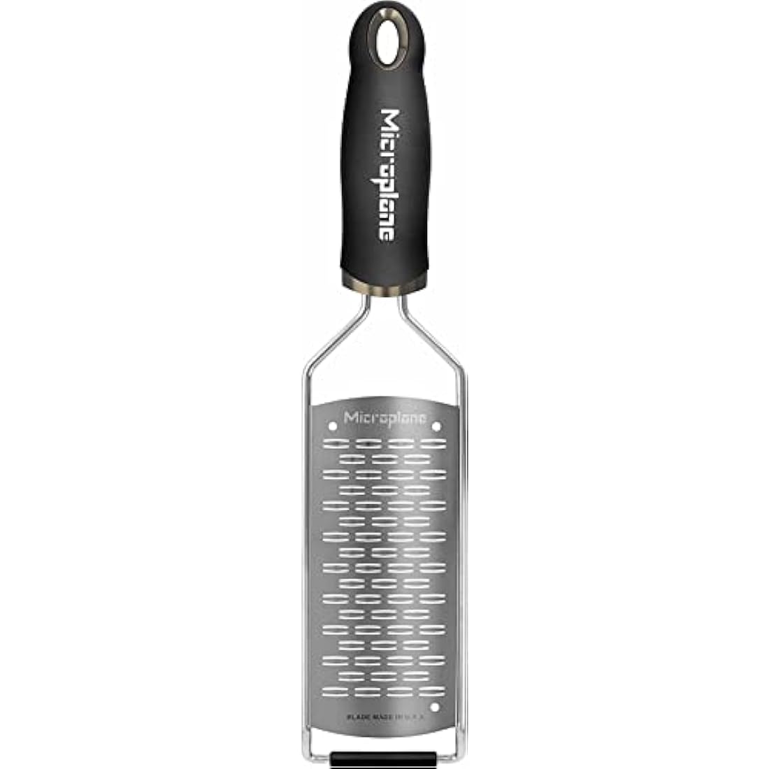 Microplane Kitchen Grater Ribbon for Hard Cheese, Apple, Carrot, Zucchini and Chocolate from The Gourmet Series in Black & Stainless Steel,45002