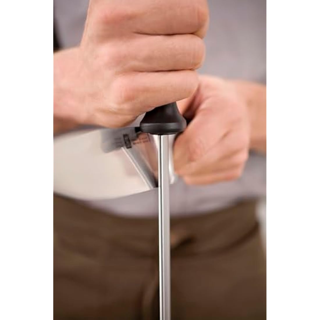 Zwilling Sharpening Steel with Diamond Coating, Oval, Length: 26 cm, Black Plastic Handle with Hanging Eyelet,Black, Silver