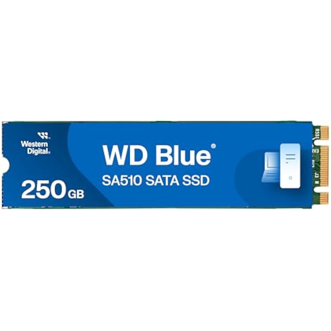 WD Blue SA510 250GB M.2, SATA SSD, up to 555 MB/s, Includes Acronis True Image for Western Digital, Disk & Cloning Migration, Flexible backup & recovery, ransomware protection