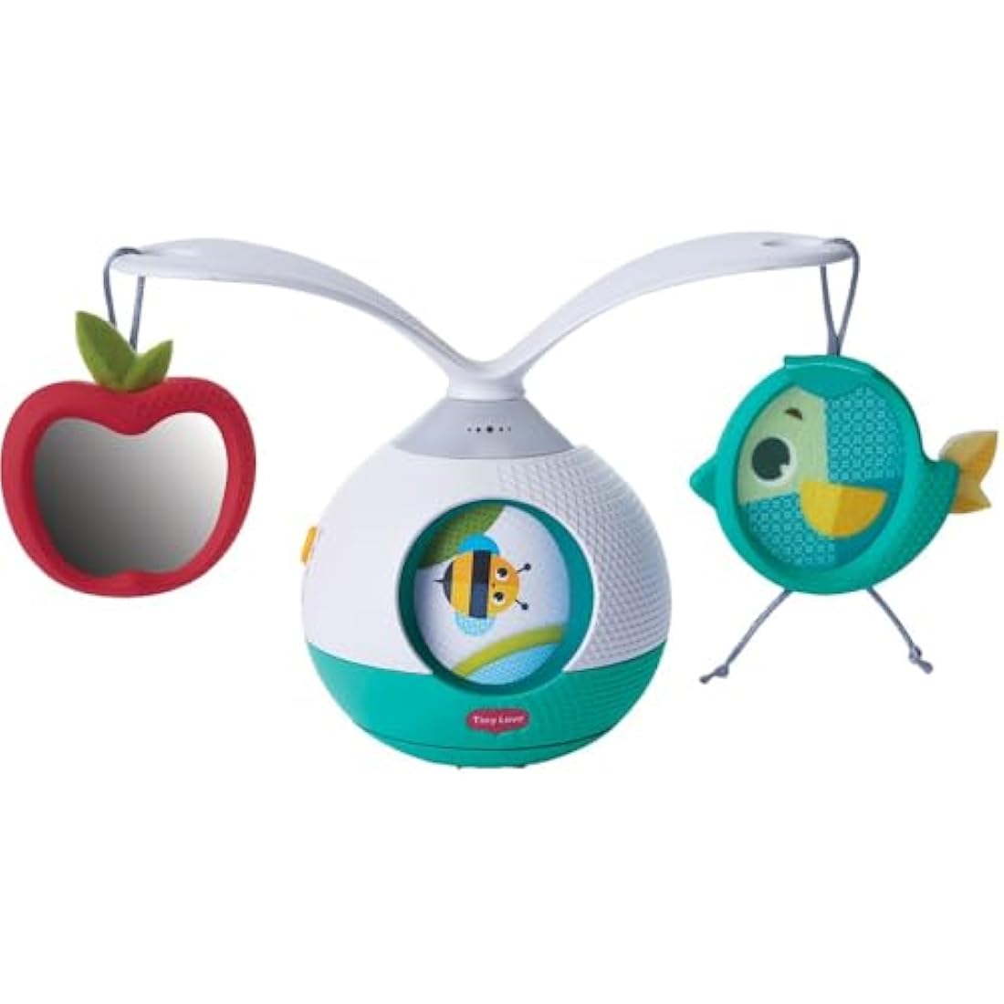 Tiny Love 2-in-1 Tummy Time Musical Mobile, 360° Rotating Baby Mobile with Music & Lights, 0+ Months, Portable Take-Along Stroller Mobile, Baby Musical Toy, 3 Music & Sound Modes, Meadow Days