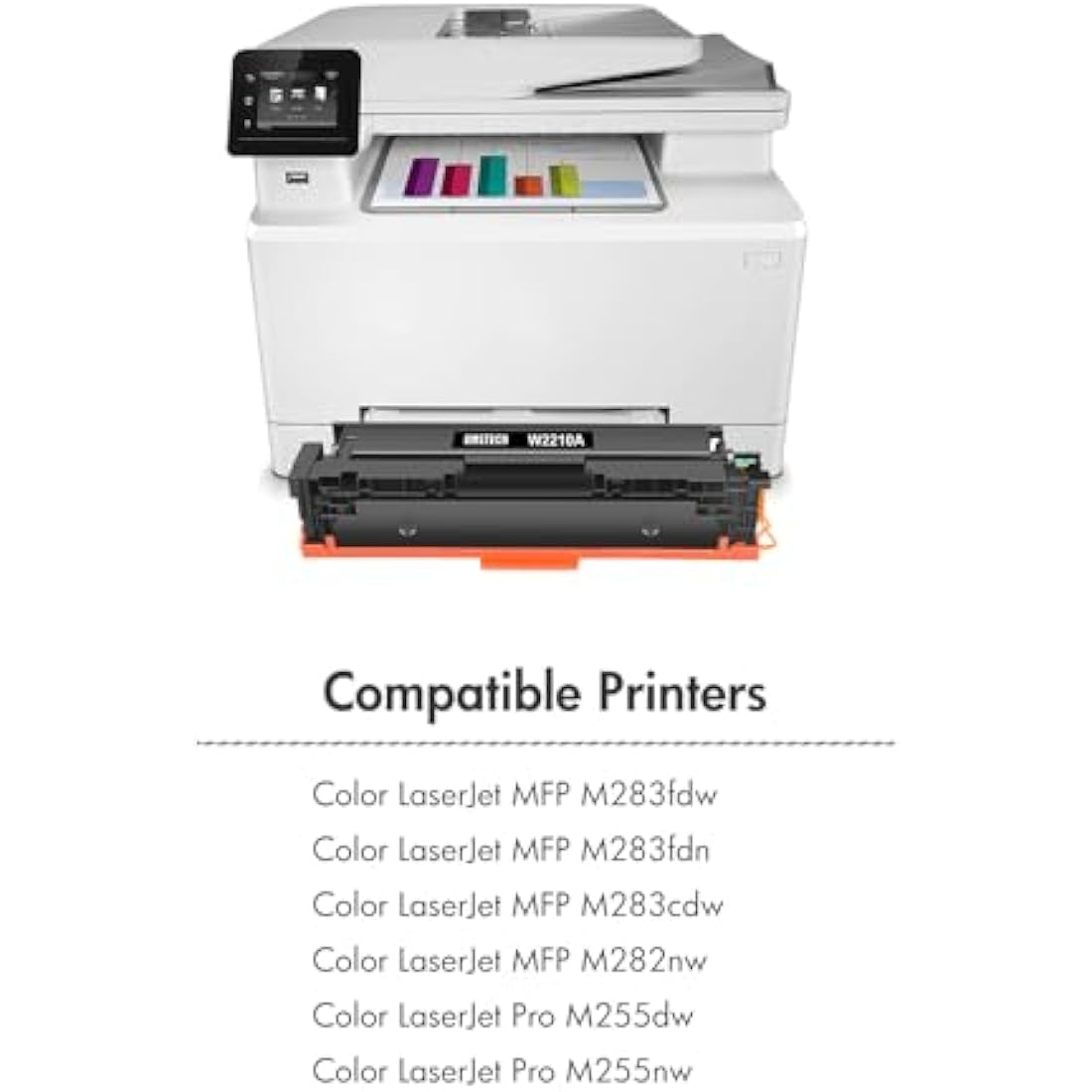 207A 207X M283fdw Toner Cartridge With Chip Multipack for HP Color LaserJet Pro MFP M283fdw M255dw M283fdn M282nw M255nw W2210A W2211A W2212A W2213A Ink - Black Cyan Yellow Magenta