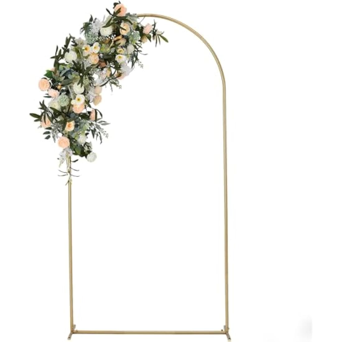 VINCIGANT 2M Wedding Arch Backdrop Stand, Square Arch Gold Metal Arch Backdrop Stand for Wedding Ceremony Birthday Party Baby Shower Garden Floral Balloon Arch Decoration
