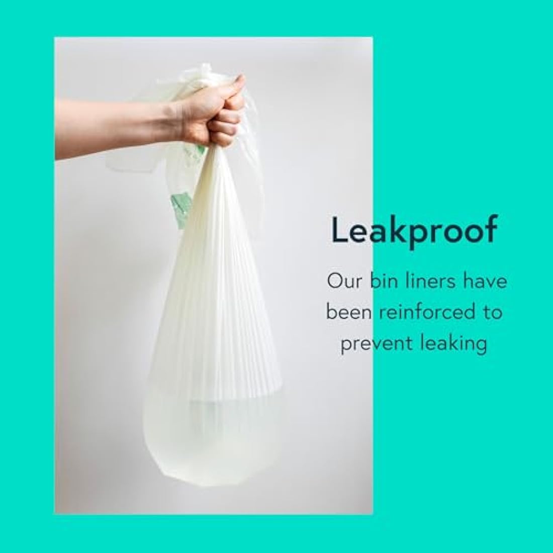 Seep Compostable 25 x 50 Litre Bin Bags- Eco Friendly Bin Liners - Large Kitchen BinBags - 50L Biodegradable Clear Bags - 1 Roll