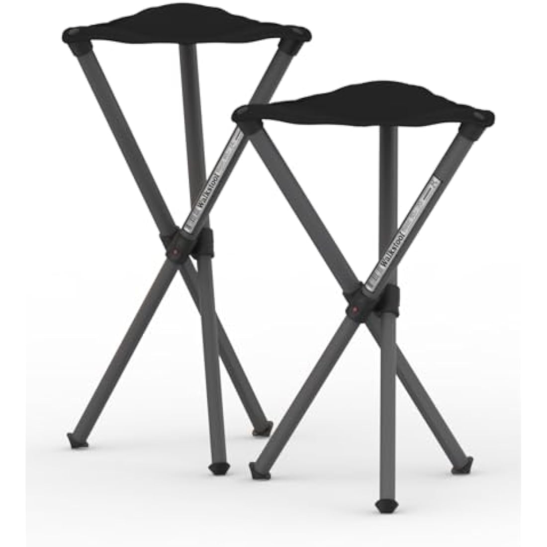 Walkstool - Basic Model - 3 Legged Folding Stool in Aluminium - Foldable - 2 Selectable Models with the Fixed Seat Heights 50 and 60 cm, Load 150 to 175 kg - Made in Sweden