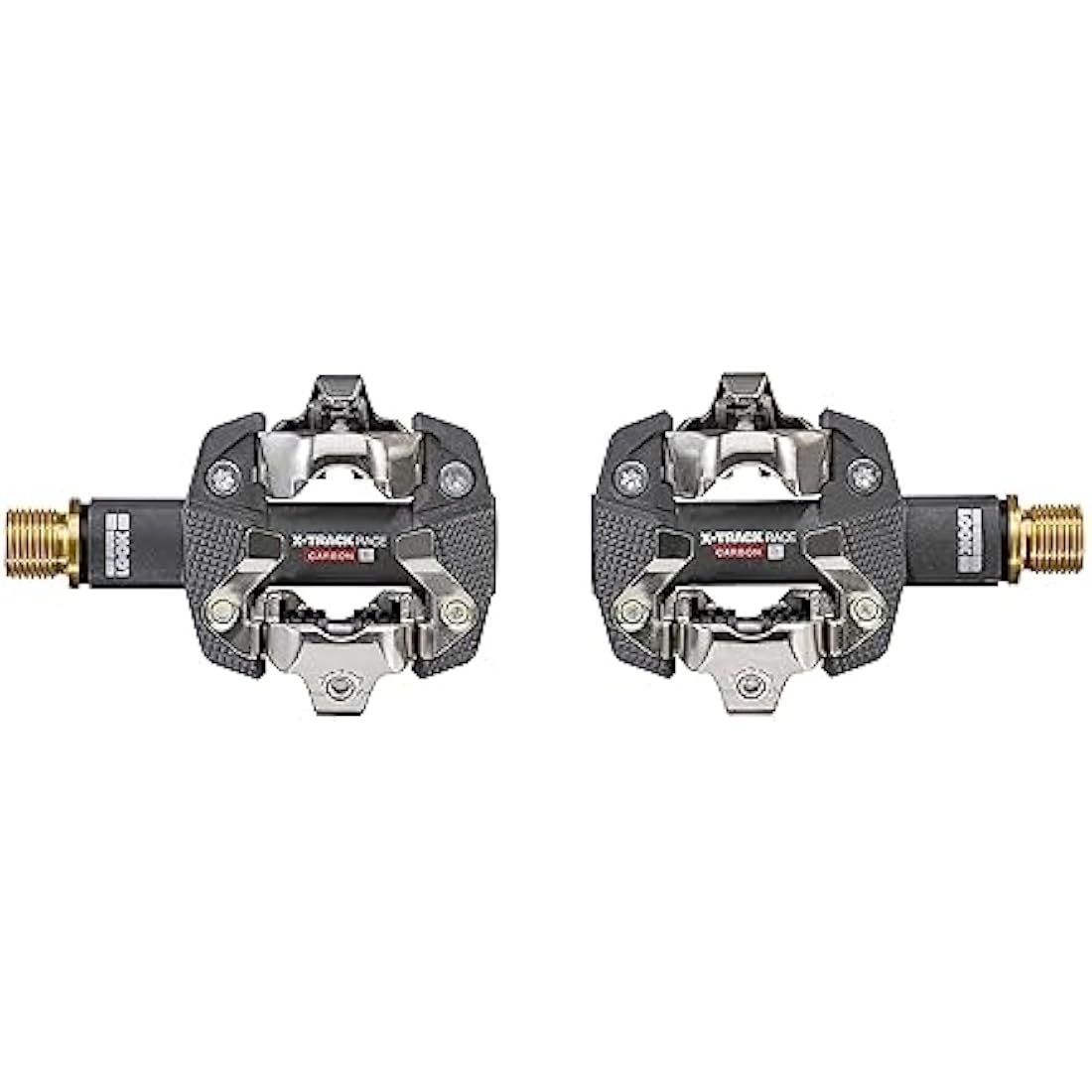 LOOK Cycle - X-TRACK Race Carbon Ti MTB Pedals - Standard SPD Mechanism Compatible - Carbon Body, Titanium Axle - Large Platform - Extremely Reliable Ultralight Clip In Pedals