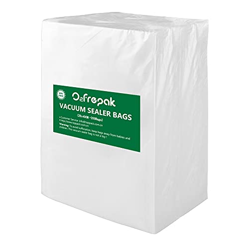 O2frepak 200 Count 28X40cm Textured Vacuum Sealer Bags for Food Sealer,BPA Free and Heavy Duty Embossed Vacuum Seal Food Sealer Bags,Great for Sous