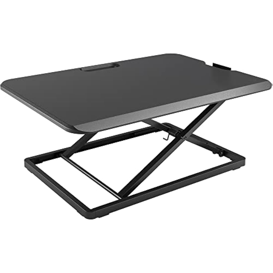 BONTEC Standing Desk Converter 67x47cm, Height Adjustable Sit Stand desk Converter Workstation, X-Frame Desk Riser for Laptop, Monitor, Keyboard Home Office, Ultra-Slim Desk Raiser up to 8kg