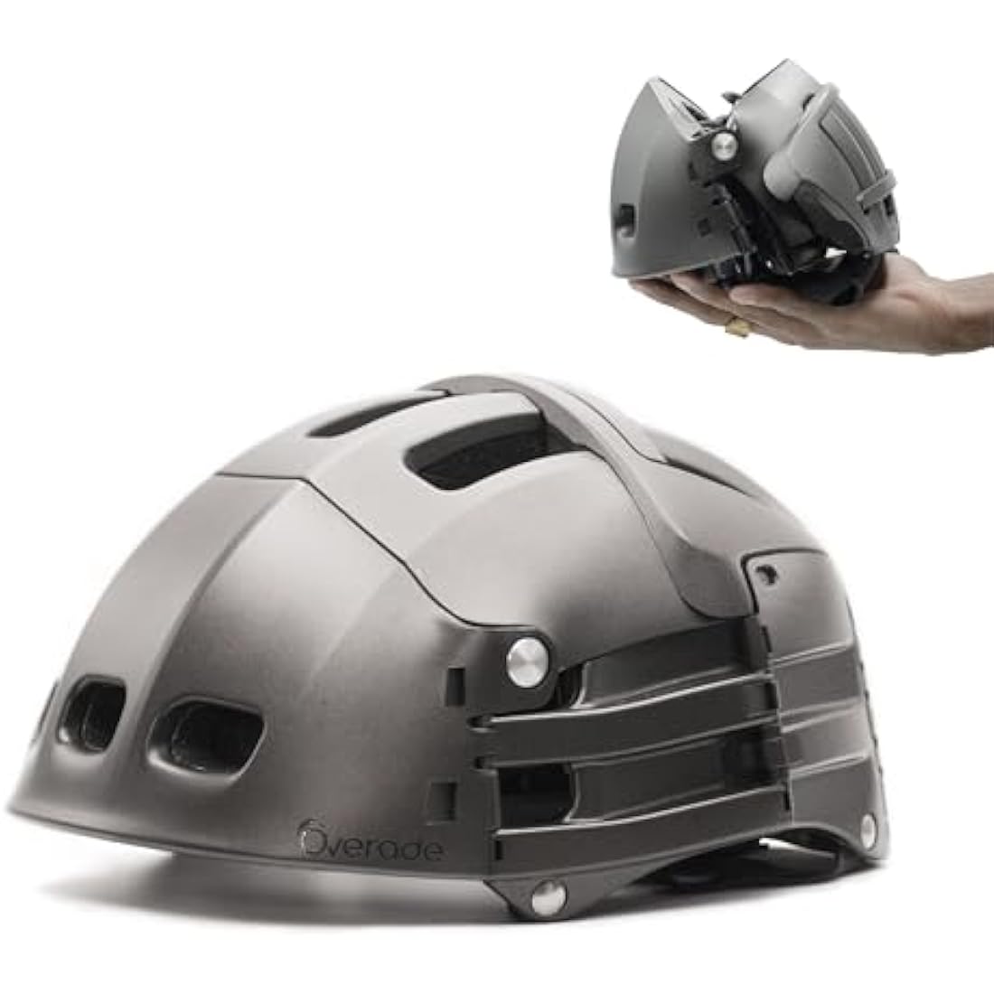 Overade Innovation - Plixi Folding Helmet for Bikes, Scooters, Rollerblades. CE EN1078 Certified, Protects Like a Conventional Helmet. Volume Divided by 3. With 2 Sizes.