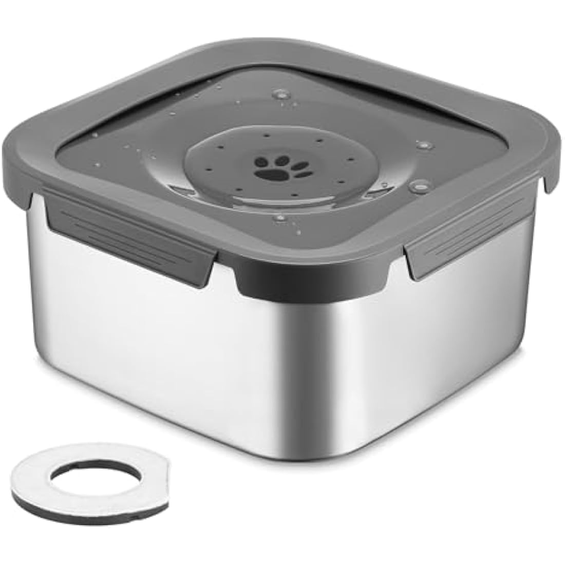 PETTOM 4.5L Stainless Steel Dog Water Bowl Non Spill Extra Large, Non Drip Dog Water Bowl for Dogs Slow Drinking, No Splash Metal Water Bowl for Dogs, Anti Spill Pet Vehicle Carried Travel Water Bowl