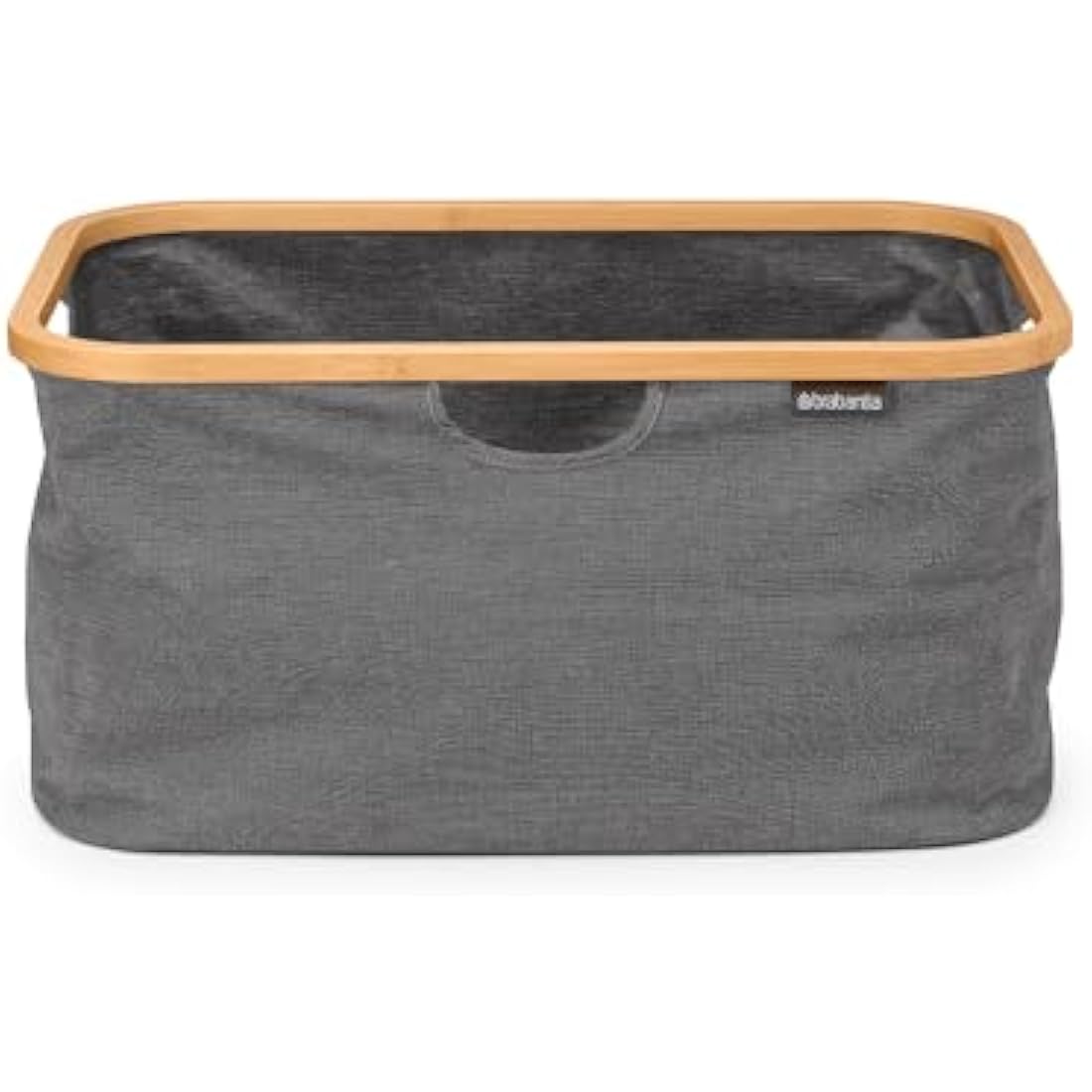Brabantia - Foldable Laundry Basket 40L - Water Resistant Hamper for Wet & Dry Laundry - Storage Basket for Clothes & Linen - Bamboo Rim for Easy Grip - Garment Washing - Home Accessory - Pepper Black
