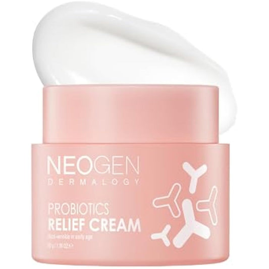DERMALOGY by NEOGENLAB Probiotics Relief Cream 1.76 oz (50g) - Hydrating & Firming Facial Moisturizer with Probiotics Lactobacillus & Bifida & Collagen - Korean Skin Care