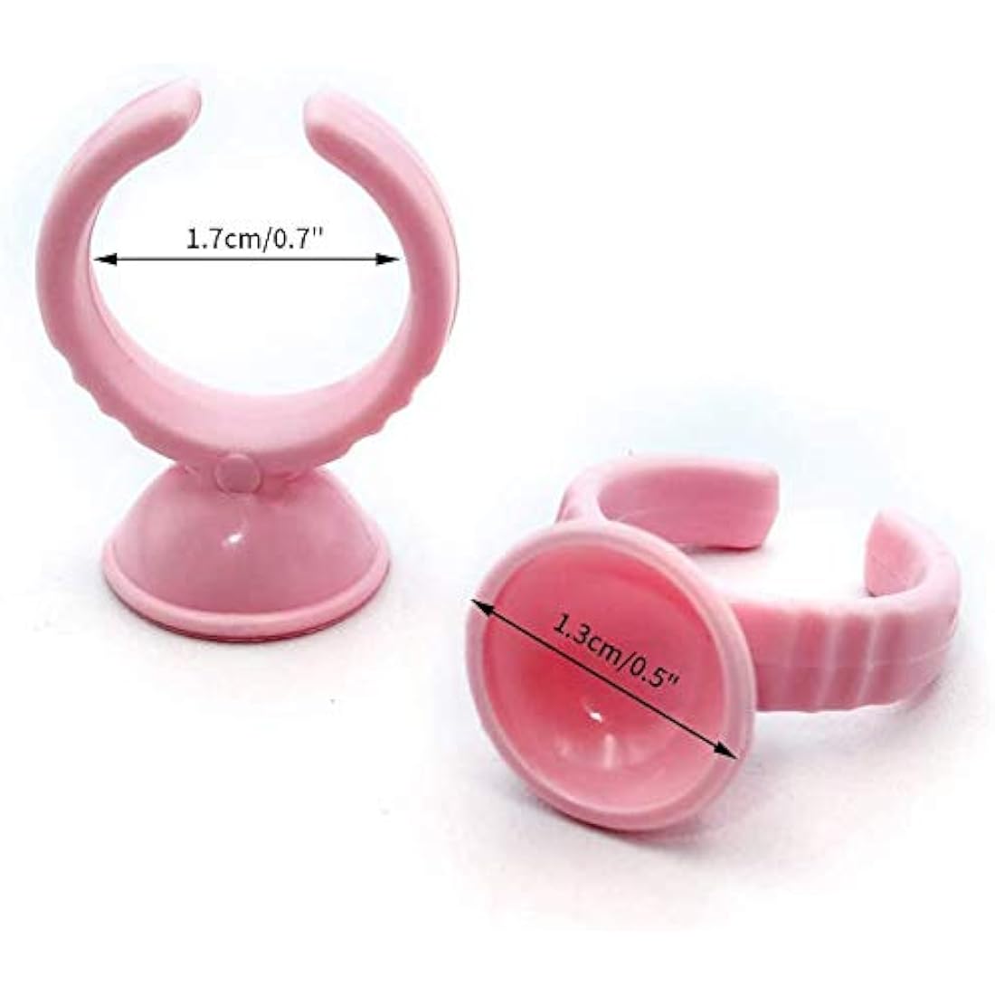 G2PLUS Pink Eyelash Glue Holder Ring - 100PCS Lash Extension Glue Rings - Small Disposable Plastic Glue Cups Rings for Eyelash Extension, Tattoo Application, Nails Extension