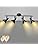 Unikcst 4 Way Ceiling Spot Lights Fitting Retro Rotatable Spotlight Black E14 Spotbars Spots Fixture 240V for Kitchen Living Room with Warm White Bulbs